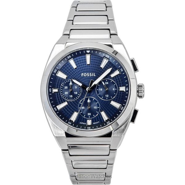 Reloj Para Hombre Fossil Everett CronóGrafo Acero Inoxidable Esfera Azul Cuarzo FS6104 Azul-image