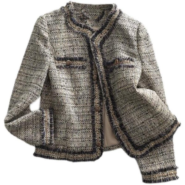 Chaqueta Tweed Estilo Fragancia Francesa PequeñA Para Mujer En Primavera Y OtoñO Exquisita Lana Top Corta XL-image
