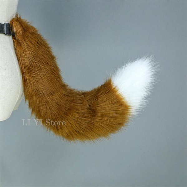 11 Colores Colas De Animales Peluche Gato Zorro Perro Cola Anime Cosplay Disfraz Accesorios Comic-Con Cos Fiesta Cola Peluda Con CinturóN Ajustable Tail-image