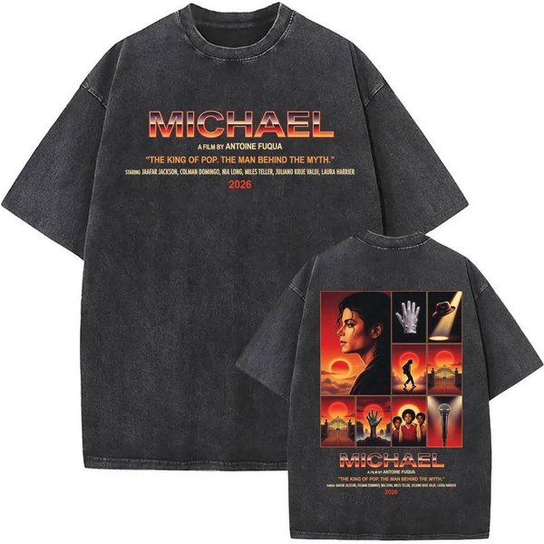 Rey Del Pop Michael Jackson Era Bad Camisetas Lavadas vintage Para Hombres Y Mujeres Moda Camisetas CláSicas Casuales Tops De Verano Camiseta De AlgodóN M Black-image