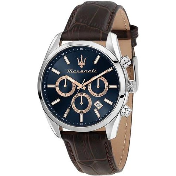Maserati Attraction Edycja Limitowana Chronograf Niebieska Tarcza Kwarcowy R8851151003 Zegarek MęSki Niebieski-image