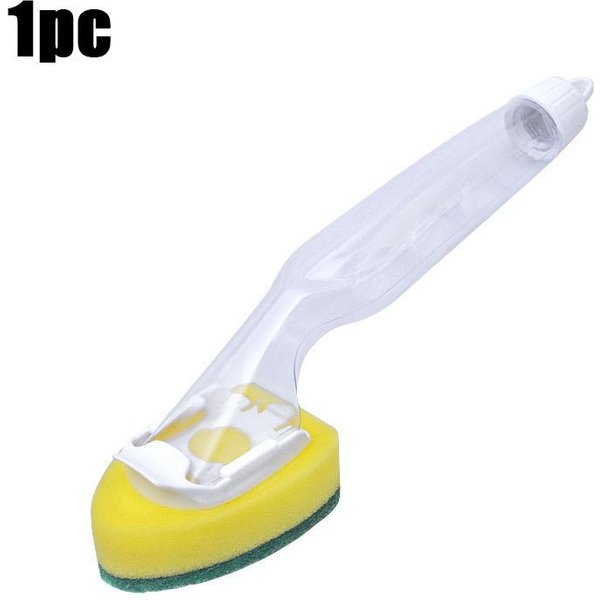 Cepillo Para Platos Dispensador De Detergente - Estropajo Con Contenedor De JabóN Recargable Y Mango Largo, Cabezal Desmontable Para Ollas, Sartenes, Cocina Cl-image