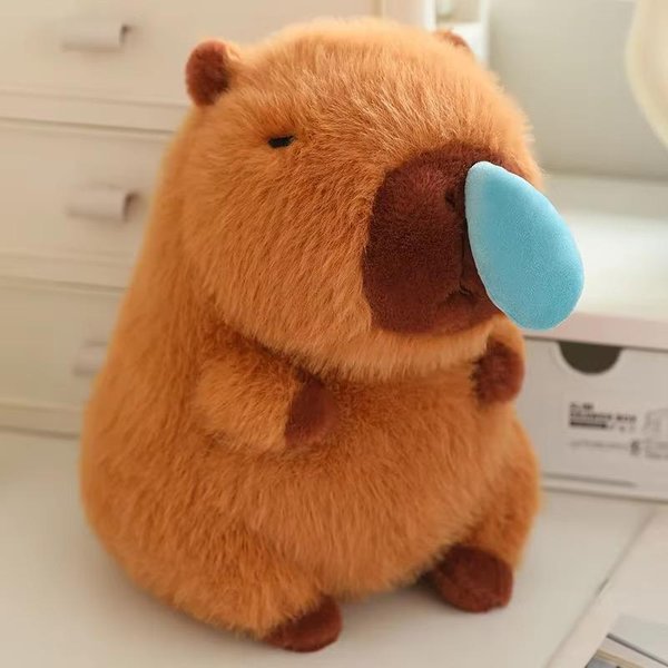 Kawaii Peluche De Capibara Animales De SimulacióN Con Moco Nasal Estirable Lindo Capibara Esponjoso Suave Peluche MuñEco Regalo Para NiñOs-image