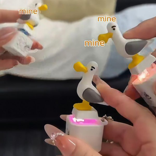 MóJ Klucz Klawiszowy Mewy Brelok Luminous DźWięKowy OdstresowująCy Kreatywna Zabawka Fidget PrzenośNy Elektroniczny Wisiorek Dla DorosłYch White-image