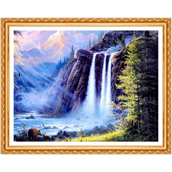 Bordado De Diamantes 5D Paisaje Cascada DIY Pintura De Diamantes PedreríA Manualidades De Diamantes Regalos 20X30CM-image