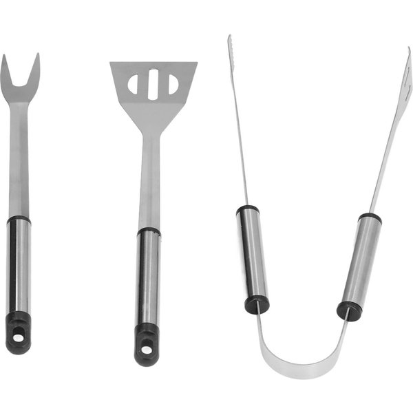Juego De 3 Piezas/Set De Acero Inoxidable Para Parrilla Con Tenedor Pala Pinza Duradero Juego De Herramientas Para Parrilla BBQ L(For 6.5-9Kg) Gray-image
