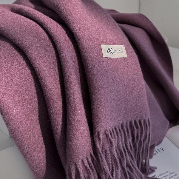 Bufanda De Invierno Para Mujer Bufandas Largas CáLidas De Cachemira Hiyab Chal SóLido Para Dama Envoltorio Pashmina Femenina PañUelo Para La Cabeza 65X190Cm Gray-image