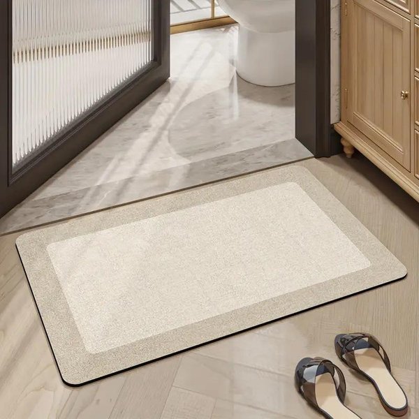 Nowoczesna Prosta łAzienka Okrzemka BłOto AbsorbująCa SzybkoschnąCa Mata Do Drzwi Toalety Mata AntypośLizgowa SzybkoschnąCa Mata Toaletowa 50 * 80Cm (Crystal Velvet)-image