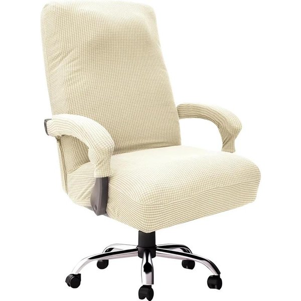 Funda Gruesa Jacquard Para Silla De Oficina De Jefe EláStica Funda Para Asiento De Silla Giratoria De Ordenador De Jefe EláStica Fundas EláSticas Para Silla Con Fundas Para Reposabrazos L-image