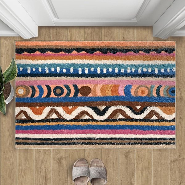 Boho Styl Wycieraczka Wielokolorowy WzóR Geometryczny Dywanik Powitalny MięKki AntypośLizgowy Dekoracja Domu Dywan Salon WejśCie Wycieraczka 30X50Cm-image