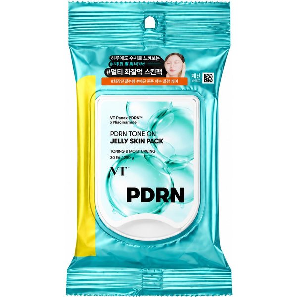 VT Cosmetics Pdrn Tone On Jelly Skin Pack TóNico Facial Hidratante Iluminador 60 Hojas 1Ea-image