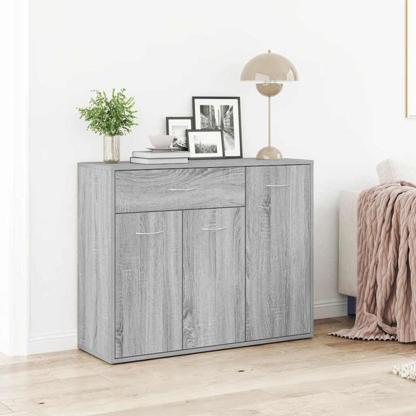 Vidaxl Armario, Roble Sonoma Gris, 88X30X70 Cm, Material Derivado De La Madera-image