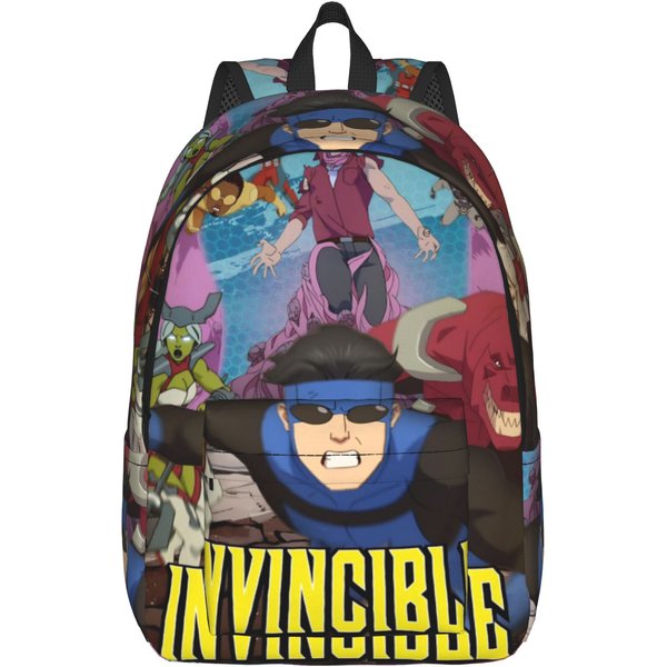 Mochila De CóMic Invencibles Para Hombres Mujeres Genial Para Escuela Secundaria Trabajo Mochila Diaria Bolso De Hombro Para PortáTil Exterior 15 Inches Gray-image