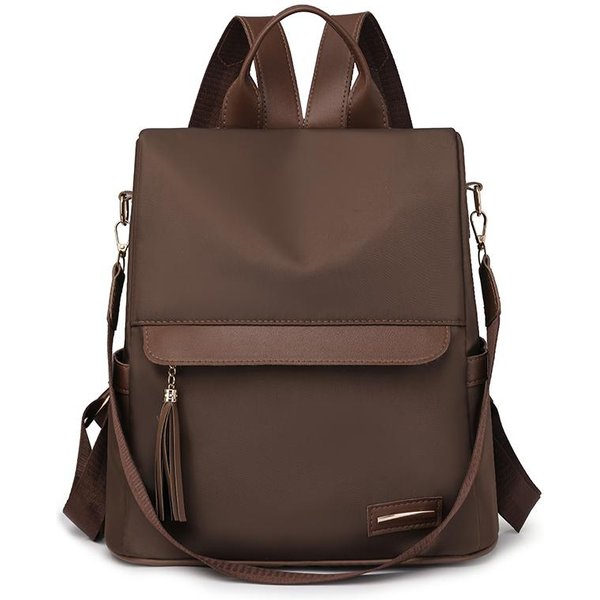 Mochila Impermeable Casual De Nailon Para Mujer Nueva Gran Capacidad Bolsos De Hombro De Viaje Para Mujer Marca Fashi Mochila Antirrobo Femenina MarróN-image