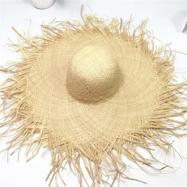 Letni Kapelusz Z Rafii Z DużYm Rondem, Damski Kapelusz PlażOwy, PodróżNy Kapelusz PlażOwy, Kapelusz ChroniąCy Przed SłOńCem Adjustable Beige-image