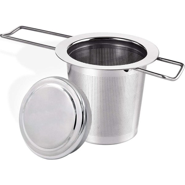 Filtro De Té De Acero Inoxidable Con Tapa Colador De Té Con Asas Infusor De Té MetáLico-image
