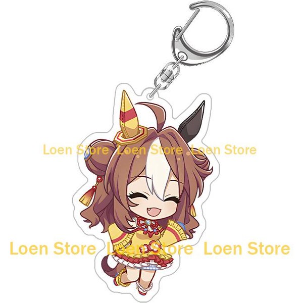 Uma Musume Pretty Derby Tokai Teio Silence Suzuka Gold Ship Mejiro Mcqueen Vodka Daiwa Scarlet Chibi Colgante De Llavero AcríLico 6CM Acrylic Keychain Brown-image