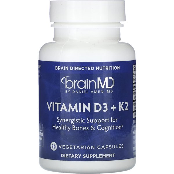 Brainmd, Vitamina D3 + K2, 60 CáPsulas Vegetales-image
