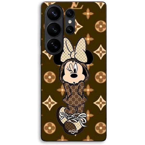 Coque De TéLéPhone - Maniacase - Samsung Galaxy S26 Ultra - Silicone Tpu - Motif Minnie Disney Lv Marron - Noir Czarny-image