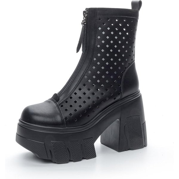 Letnie Buty Damskie Buty Na Wysokim Obcasie Siatkowe Damskie Buty Na Wysokim Obcasie Modne SandałY Damskie 39 Black-image