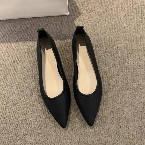 Zapatos De Mujer Bajos Zapatos Planos De Mujer Moda SóLido Diario Zapatos Planos Mujer Sexy Puntera Puntiaguda Plano Tacones Bajos Mujer 39 Negro-image