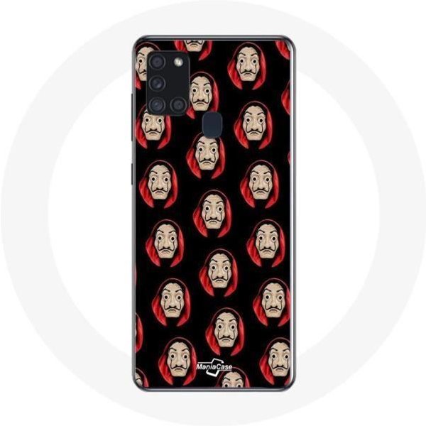 Funda - La Casa De Papel - Samsung Galaxy A21S - Negra - Flexible - MáScaras Faciales-image