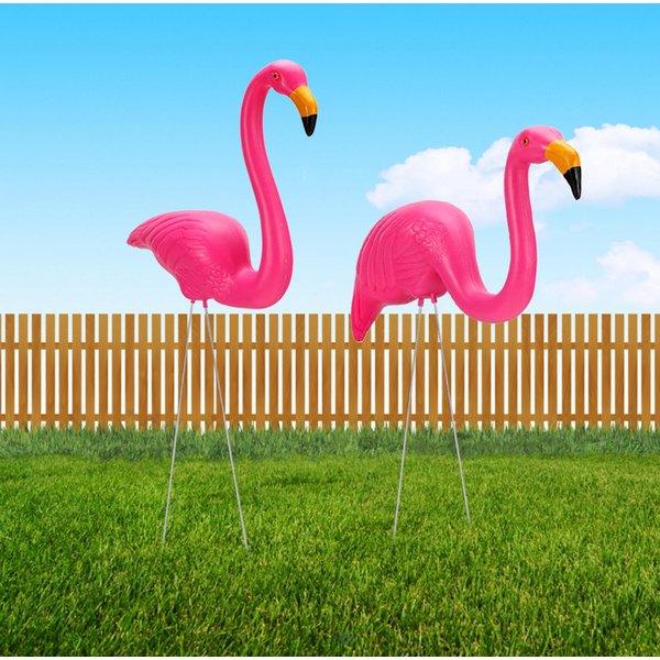 PláStico De Alta SimulacióN Paisaje De JardíN Animal PáJaro Figura Para CéSped DecoracióN ArtesaníA Pink-image