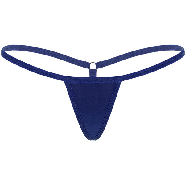Damskie Seksowne Stringi Stringi Figi Bielizna Niski Wzrost Dół Od Bikini Figi One Size Kolor Granatowy-image