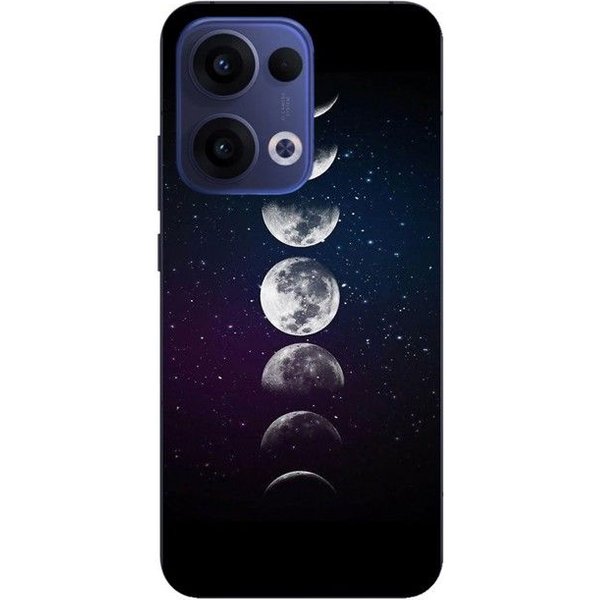 Coque De TéLéPhone - Maniacase - Oppo Reno 13 5G - Silicone - Souple - Lune Phase Nuit éToile Negro-image