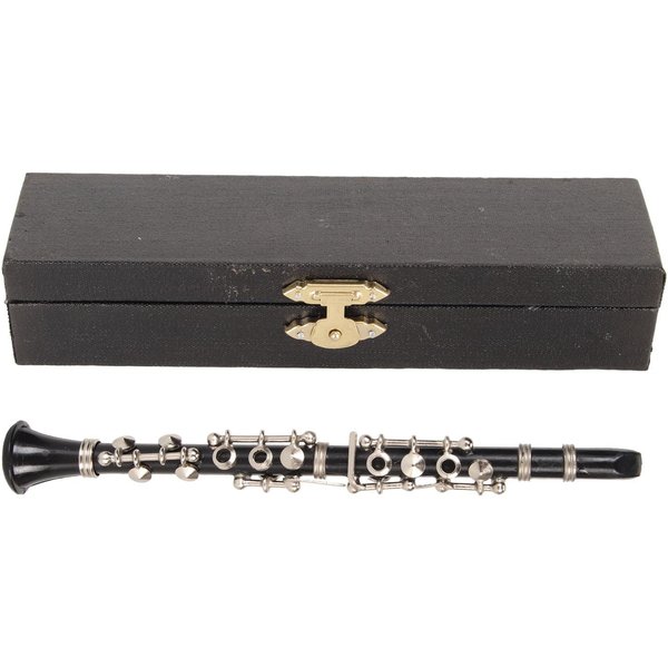 13Cm Mini Model Klarnetu Symulowany Miniaturowy Klarnet Instrument Muzyczny Dekoracja Domku Dla Lalek Gray-image