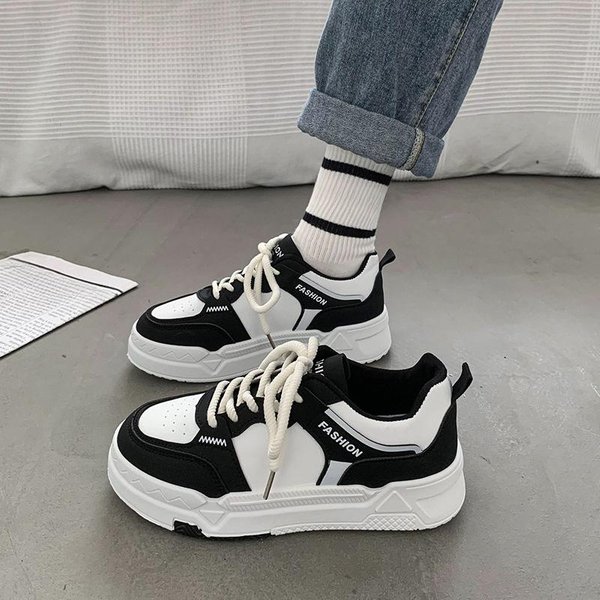 Zapatos Blancos PequeñOs NiñOs OtoñO Nuevo Ins Tendencia Macarons VersáTil Plataforma Estudiante Zapatillas De Tabla 40 Negro-image