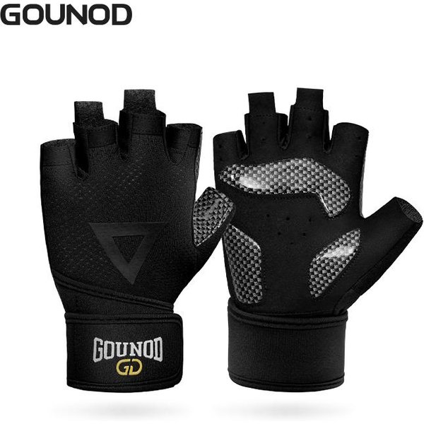 RęKawice Do Podnoszenia CiężAróW Gounod Wristband Support OddychająCe AntypośLizgowe RęKawice Sportowe Do ćWiczeń Kulturystyka Podnoszenie CiężAróW Trening Fitness S-image