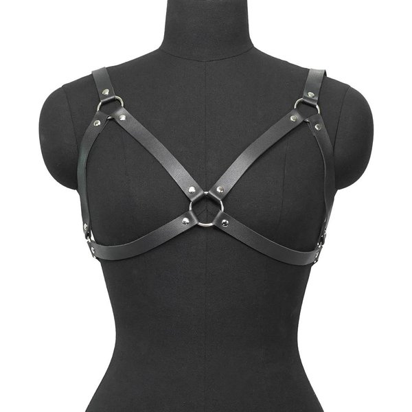Moda Mujer CinturóN De Cuero Ajustable ArnéS De Pecho Correas Decorativas De ArnéS FajíN Corsé Accesorio De Ropa GóTica-image