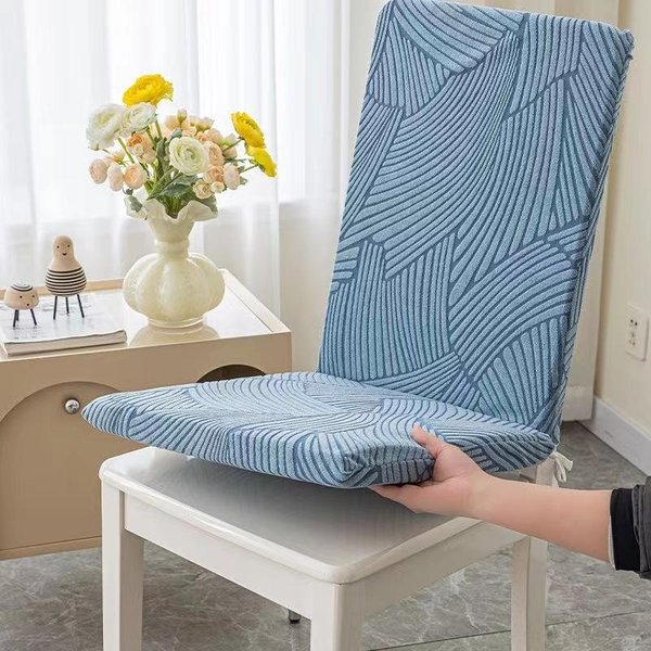 Funda De Silla Nueva Sencilla CojíN Funda De Silla EláStica Universal CojíN CojíN Integrado Asiento Taburete Funda 50*40*40Cm Gray-image