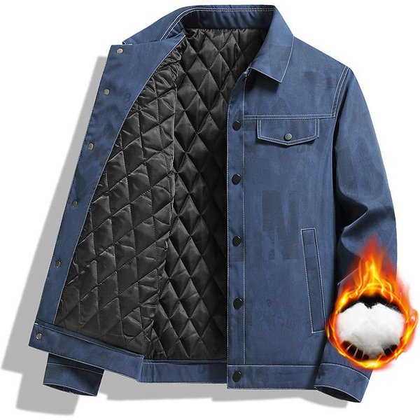 Abrigos Para Hombre Nuevos OtoñO E Invierno Tops Engrosados Para Hombres JóVenes Y De Edad Media Abrigos Con Solapa Casual De Negocios Chaquetas De Talla Grande 5XL Black-image