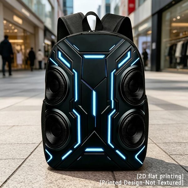 Altavoz Tech Azul Brillante, Mochila Casual, Mochila Para PortáTil De Viaje, ImpresióN Plana 2D, Mochila Con Gran Capacidad - Adecuada Para Unisex-image