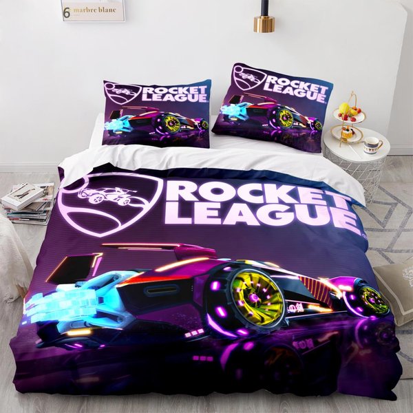 ColeccióN De Ropa De Cama Rocket League Colcha Individual Twin Full Queen King Size Coche ColeccióN De Cama Rocket League Dormitorio Infantil Funda NóRdica US Twin 173X218Cm-image