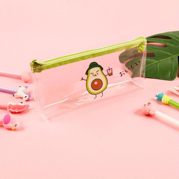 1 Pieza Estuche De LáPices Aguacate Caja De LáPices Escolar Estuche Estuche Para LáPices Suministros Escolares PapeleríA Estuche Para LáPices PapeleríA Kawaii Wearing A Hat Avocado-image