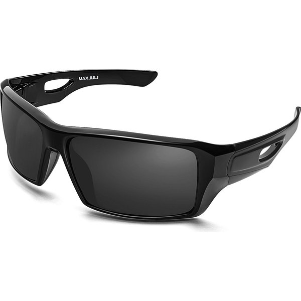Maxjuli Okulary PrzeciwsłOneczne Owijane Dla PanóW Dla Pań 100 % Ochrona UV400 Sportowe Okulary PrzeciwsłOneczne Dla WęDkarzy Dla KierowcóW 8232 Black-image