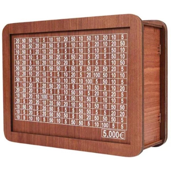 500/1000/2000/3000/5000/10000 Skarbonka Euro Skarbonka Drewniana Skarbonka Skarbonka Wielokrotnego UżYtku Z PudełKami Do OszczęDzania I Liczbami-image
