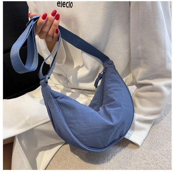 Nowa Damska Torba Listonoszka Moda Casual Nylonowa Torba PierożEk Damska Wszechstronna Torba Na Ramię Trend Lekka MałA Torba MateriałOwa Niebieski-image
