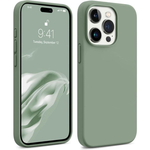 Modne Etui Z PłYnnego Silikonu Do Apple Iphone 15 Pro Max 14 13 12 11 PełNa MięKka Zbroja, Odporna Na WstrząSy OsłOna Ochronna Iphone 13-image