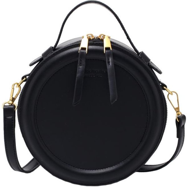 MałA OkrąGłA Torba Crossbody Dla Kobiet Wszechstronna Torebka Na Ramię I Torebka RęCzna Modna Codzienna Torba Tote One Size Czarny-image