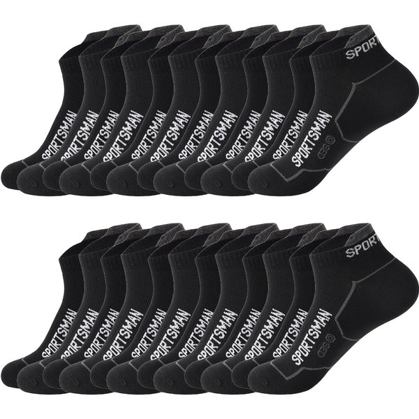 12 Pares Calcetines Tobilleros Para Hombre - Calcetines Deportivos De Malla Para Correr Con AbsorcióN De Humedad, Calcetines Casuales De Corte Bajo Para Uso En Todas Las Estaciones One Size-image