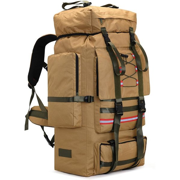 130L Bardzo DużA Pojemność Outdoor Wodoodporny Plecak PodróżNy Torba Wspinaczkowa Plecak Turystyczny Plecak Turystyczny Khaki-image