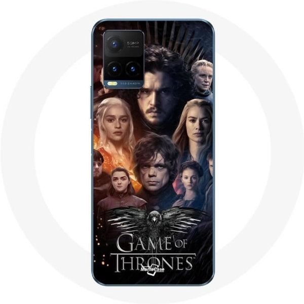 Funda Para Vivo Y21S 2021 - Maniacase - Juego De Tronos - Silicona Negra - Flexible - Gris Negro-image