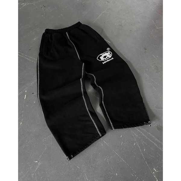 Roadvibe Streetwear Spodnie Dresowe Spodnie Y2K Harajuku Hip Hop Gotyckie Retro Paski LuźNe Codzienne Spodnie MęSkie Damskie Elastyczny Pas Spodnie Joggingowe XL Gray-image