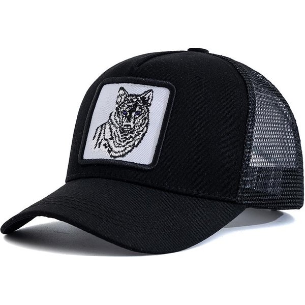 Gorra De BéIsbol Unisex Con DiseñO De Parche Bordado De Lobo, Gorras Para Hombres Y Mujeres, Sombrero De Camionero De Verano 56Cm-60Cm-image
