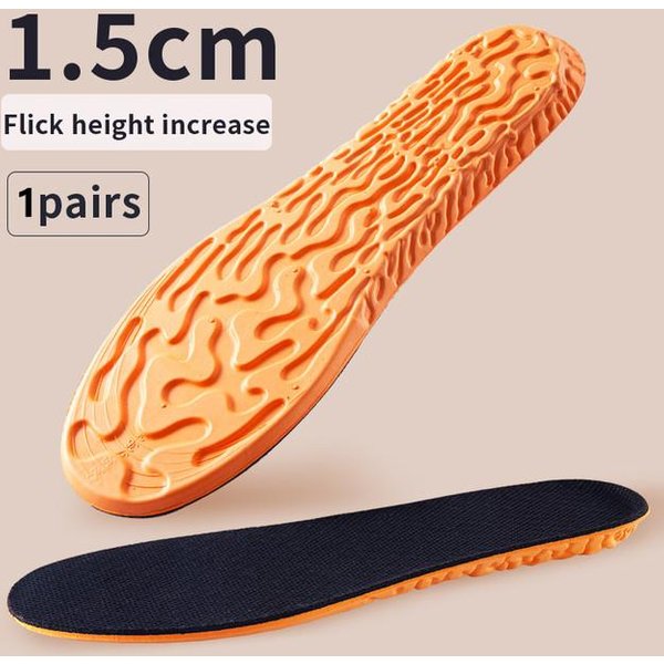 1.5-3.5Cm WkłAdki Ortopedyczne ZwięKszająCe Wysokość Dla Kobiet MężCzyzn Niewidoczne Wzmocnienie 1.5-3.5Cm WkłAdka Do ButóW Z Pianki ZapamięTująCej KształT OddychająCa WkłAdka Do PielęGnacji StóP EU 43-44 Orange-image