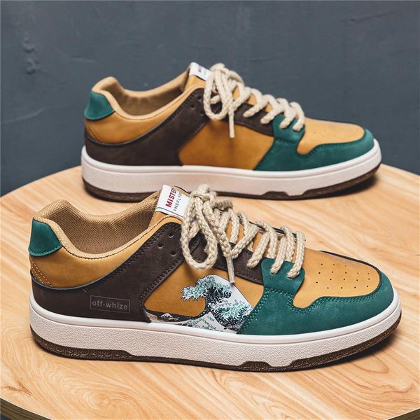MęSkie Buty Typu Board Shoes Jesienne PłAskopodeszwowe Antyodorowe OddychająCe PłóCienne Buty Modne Przystojne Casualowe I Wszechstronne Buty Z Siateczki Buty Sportowe 42-image